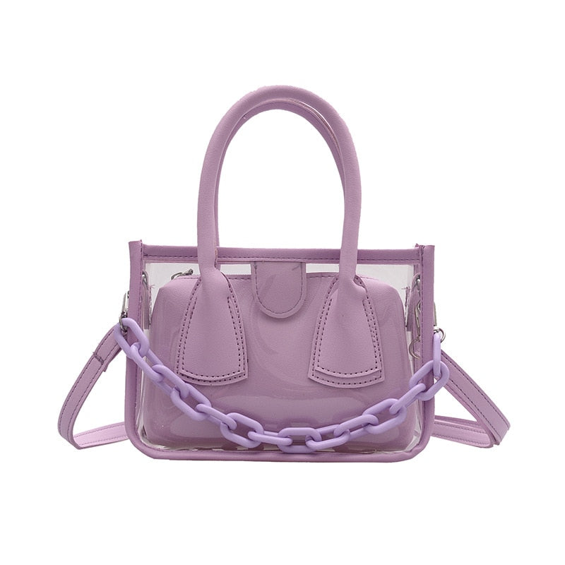 Borsa trasparente viola