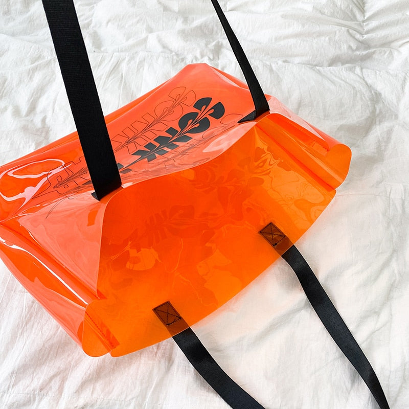 Borsa da spiaggia in pvc trasparente