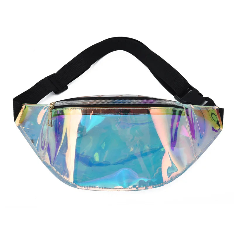 Priehľadný holografický fanny pack