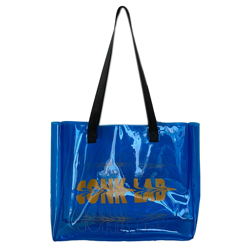 Borsa da spiaggia in pvc trasparente