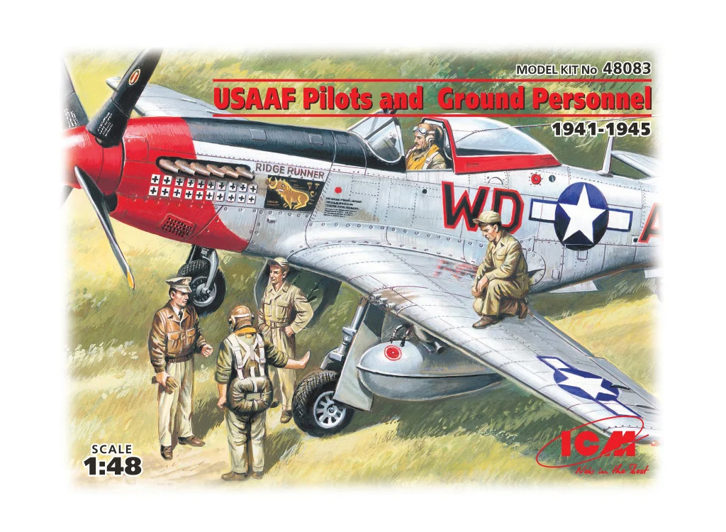 ICM 1/48 WW2 USAAF Piloten und Bodenpersonal (1941-1945) (5 Figuren – 3 Piloten, 2 Mechaniker) ICM 1/48 WW2 USAAF Piloten und Bodenpersonal (1941-1945) (5 Figuren – 3 Piloten, 2 Mechaniker)