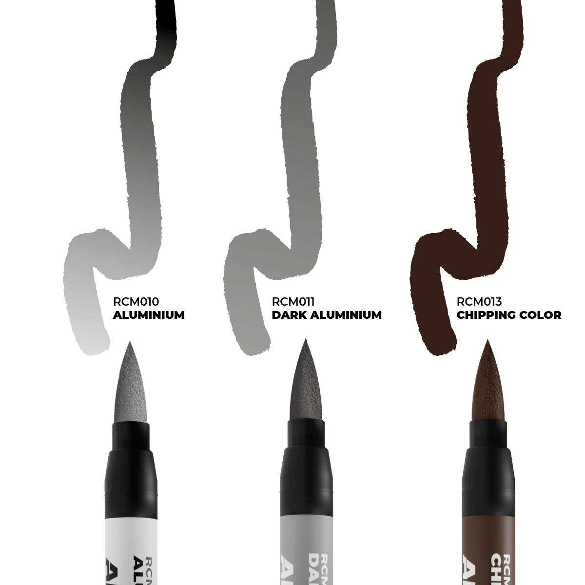AK Interactive Real Colour Marker - KOPÁS (CHIPPING) - 3 DB-OS REAL COLORS MARKER KÉSZLET
