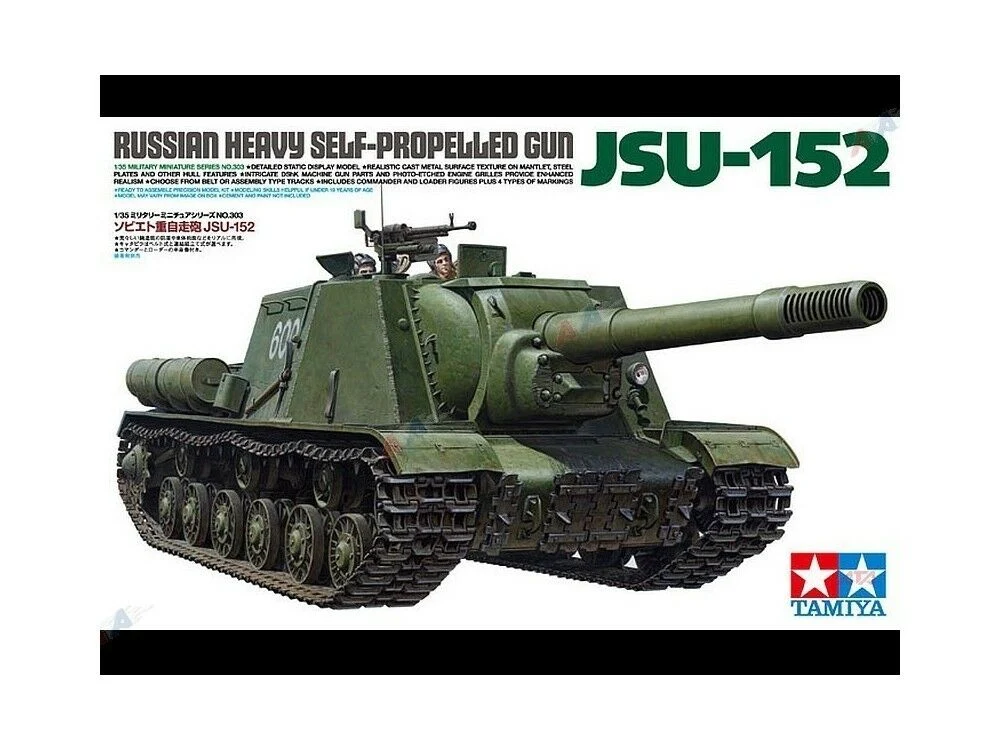 Tamiya 1/35 skala andre verdenskrig russisk JSU-152 stridsvogn byggesett