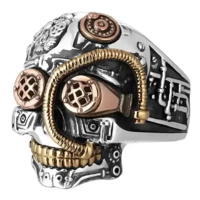 Bikerski prsten – steampunk (srebrni)