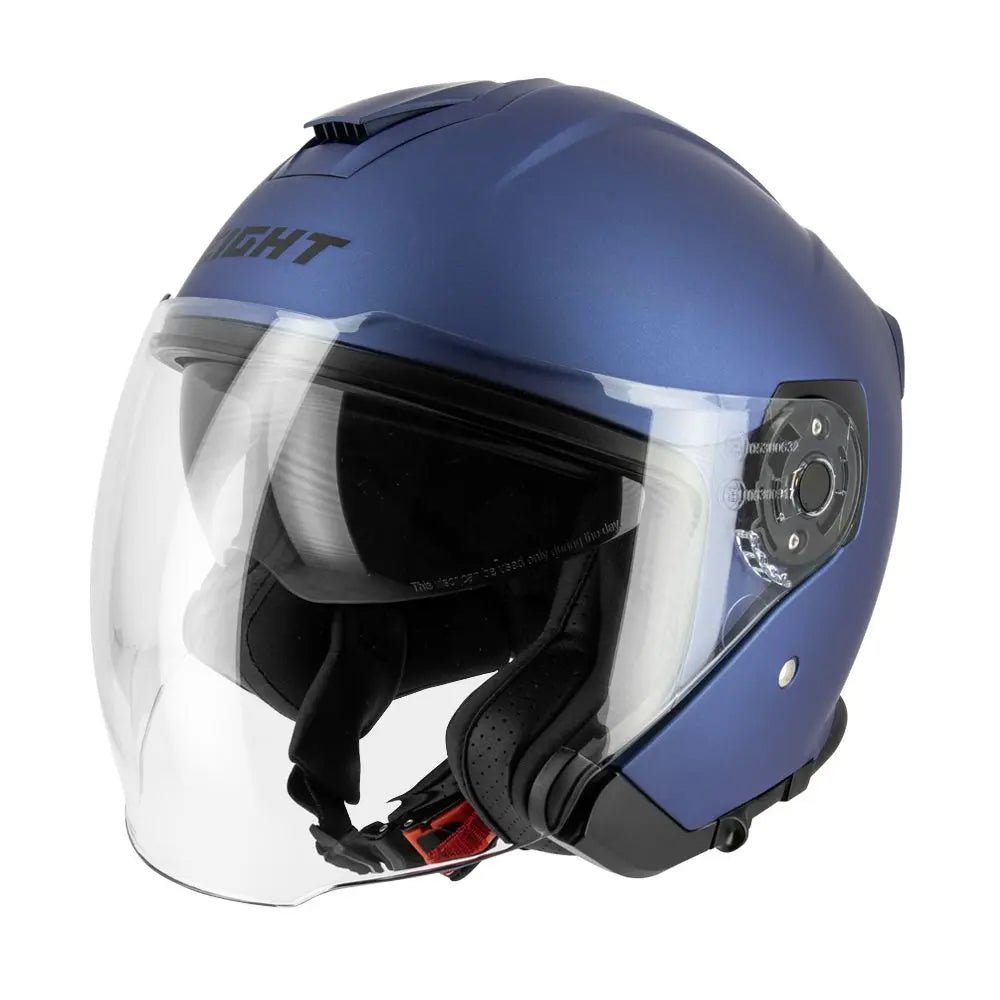 Plava svjetlucava jet motociklistička kaciga | s770 kyle
