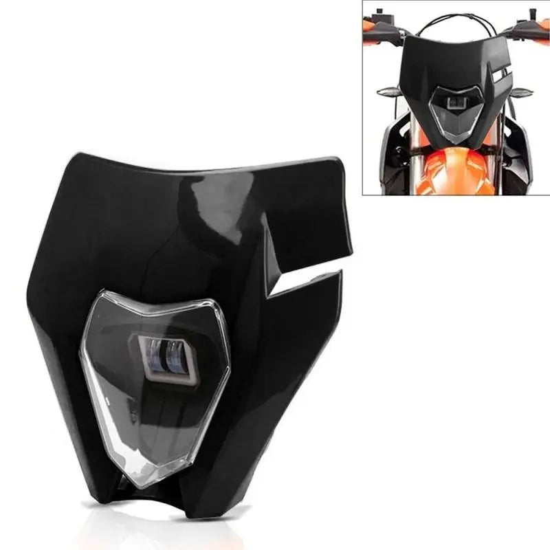 LED reflektor za motocikl + univerzalna ploča / oplata za enduro xdure gk2 crna