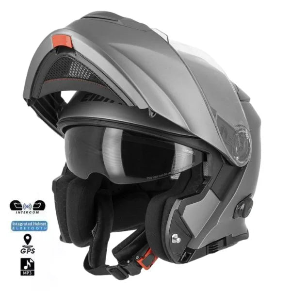 Bluetooth motociklistička kaciga – titan siva