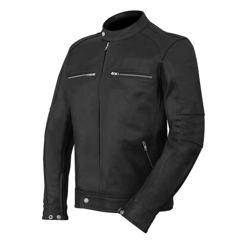 Vintage kožna motoristička jakna – crna