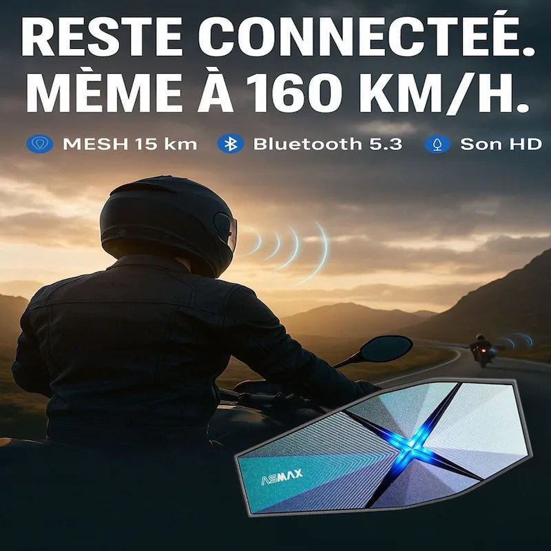 Interkom za motocikle Asmax F1 Pro – 10 vozača, 15 km, HD zvuk