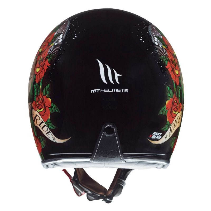 Mototsiklistichka katsiga otvorenog litsa - MT Skull & Roses