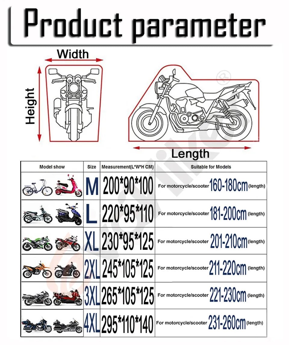 Spoljni zimski pokrivach za mototsikle