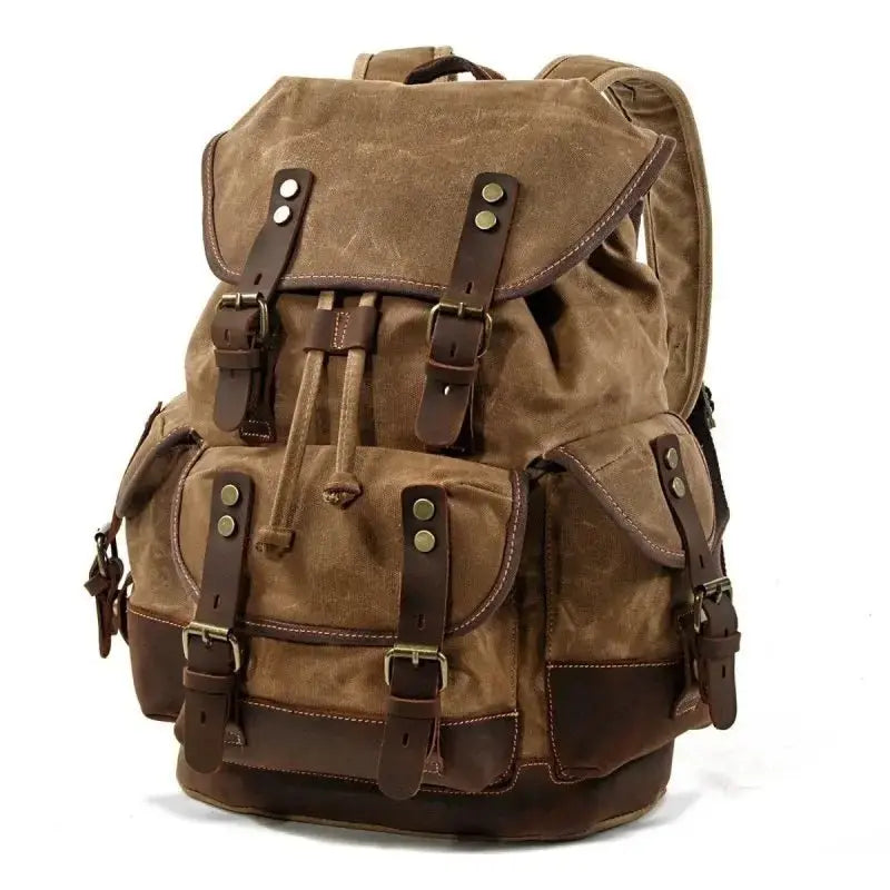 Vintage mototsikl ruksak - retro braon