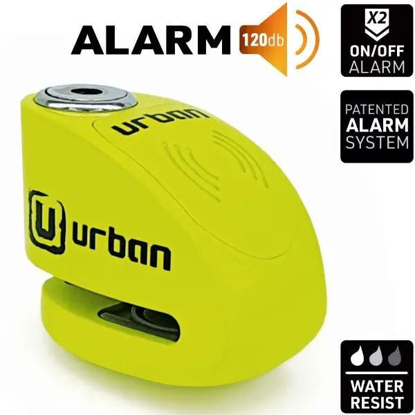 Disk brava za mototsikle sa alarmom - urbana 6 mm fluorestsentno zhuta