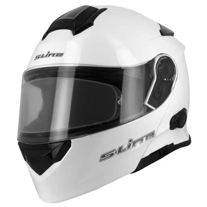 Bluetooth mototsiklistichka katsiga - bela