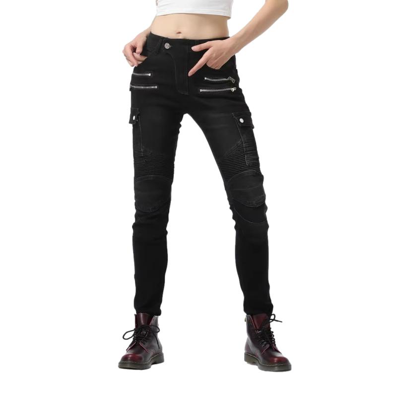 Ženske motociklističke traperice - bella denim™black