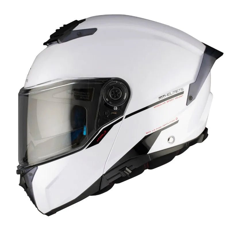 Modularna mototsiklistichka katsiga Atom 2 SV Bast - sјaјno bela
