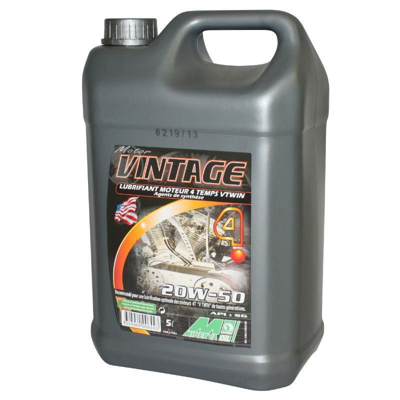 Minerva Vintage motocikl 20W50 višegradno ulje za 4-taktne motore (5L) (klasični motocikl) (100% proizvedeno u Francuskoj)