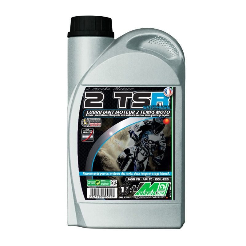 Minerva 50 A 2-taktno motorno ulje za mjenjač/motocikl TSR sintetika (1l) (100% proizvedeno u Francuskoj)