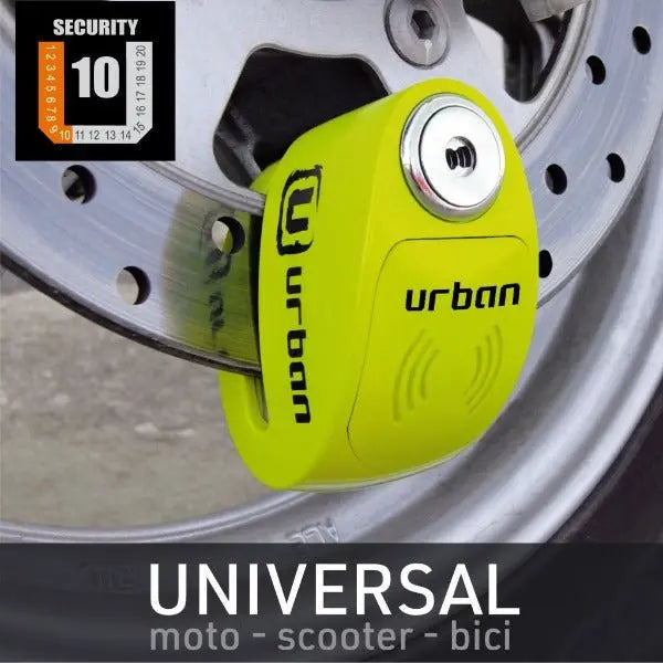 Disk brava za mototsikle sa alarmom - urbana 6 mm fluorestsentno zhuta