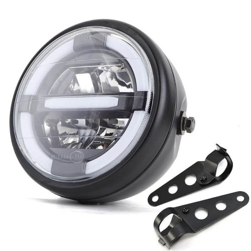 Prednja svjetla motocikla angel eyes + integrirani pokazivač smjera - 6,8 inča