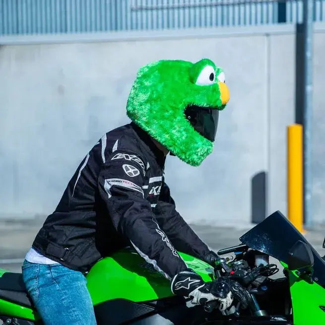 Navlaka za motociklističku kacigu - zelena žaba