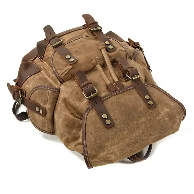Vintage mototsikl ruksak - retro braon