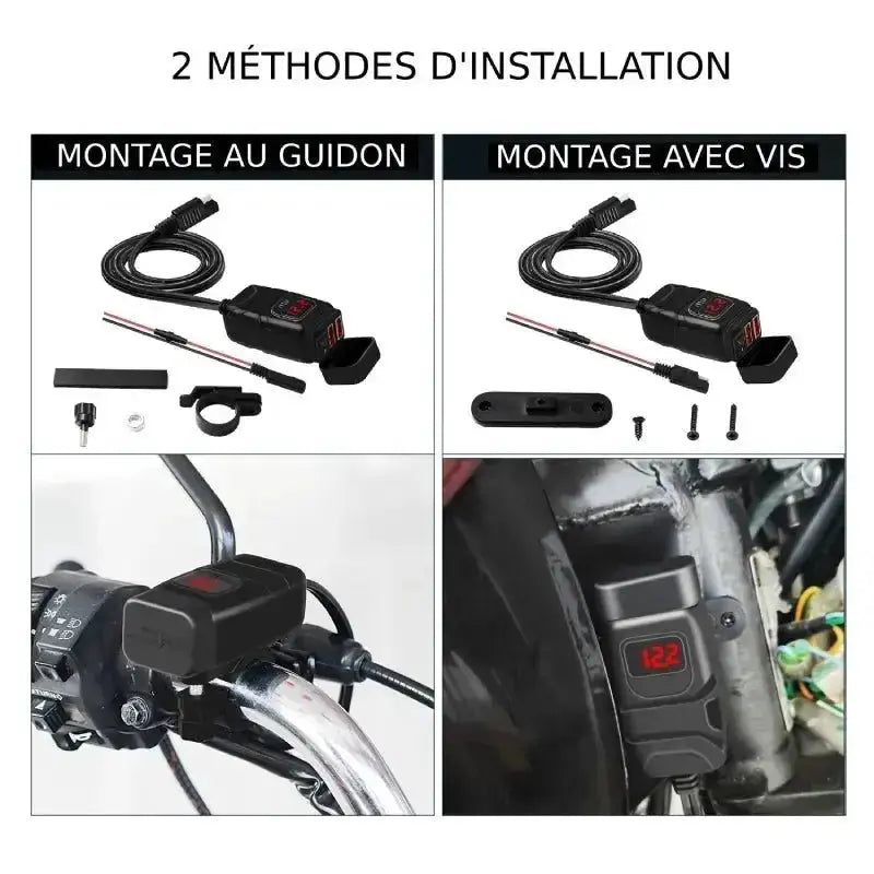 USB utichnitsa za brzo punjenje mototsikla + voltmetar