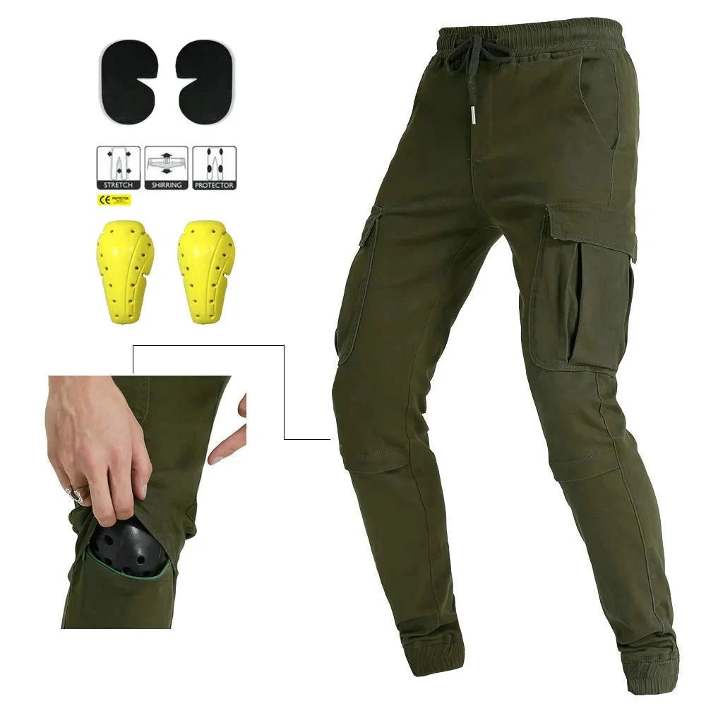 Motociklističke kargo hlače sa zaštitom – Kaki | urbangear™