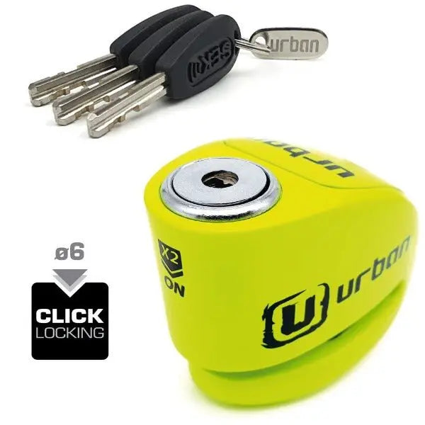Disk brava za mototsikle sa alarmom - urbana 6 mm fluorestsentno zhuta