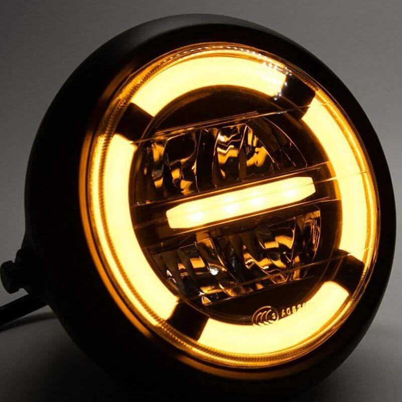 Okruglo LED prednje svjetlo za motocikl - žuto ili bijelo