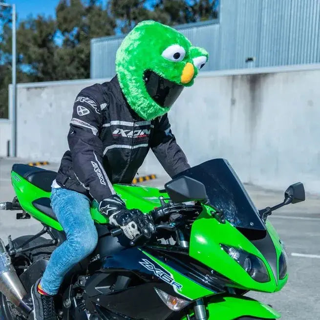 Navlaka za motociklističku kacigu - zelena žaba