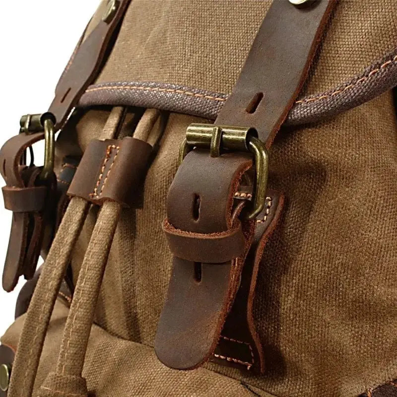 Vintage mototsikl ruksak - retro braon