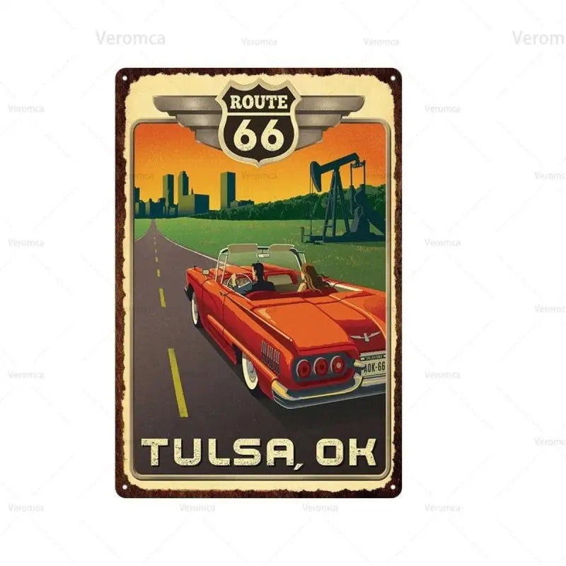 Dekorativni metalni znak Route 66