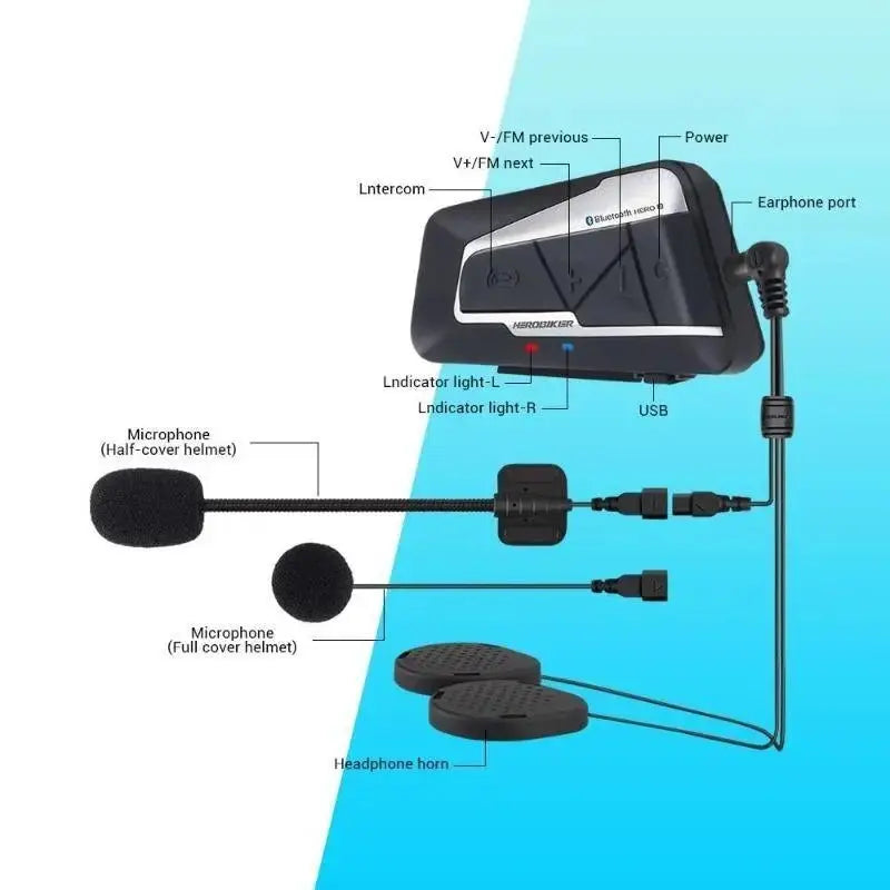 Bluetooth interfon za mototsikle – kompatibilan sa svim katsigama i vodootporan