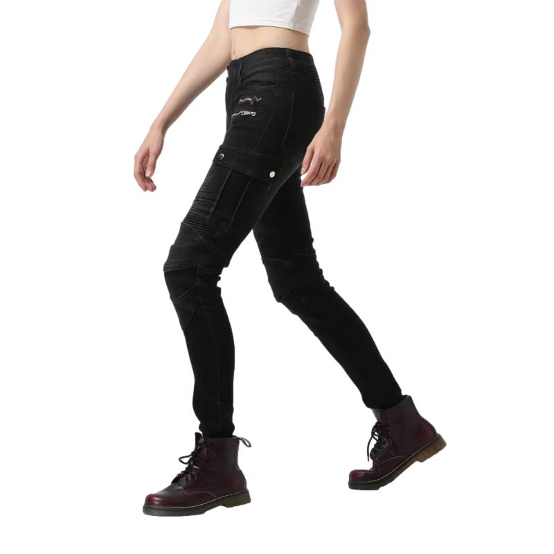 Ženske motociklističke traperice - bella denim™black