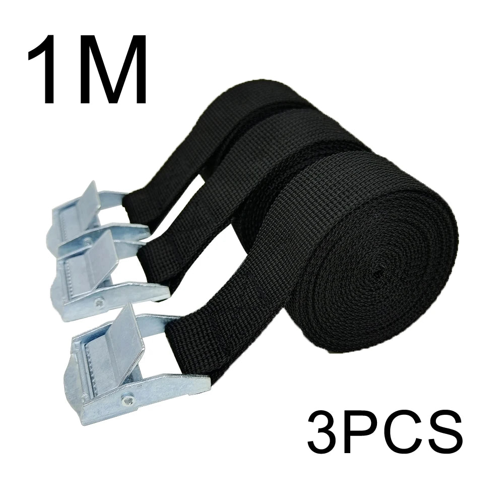 Set od 3 trake za vezivanje mototsikla 1m - tsrne