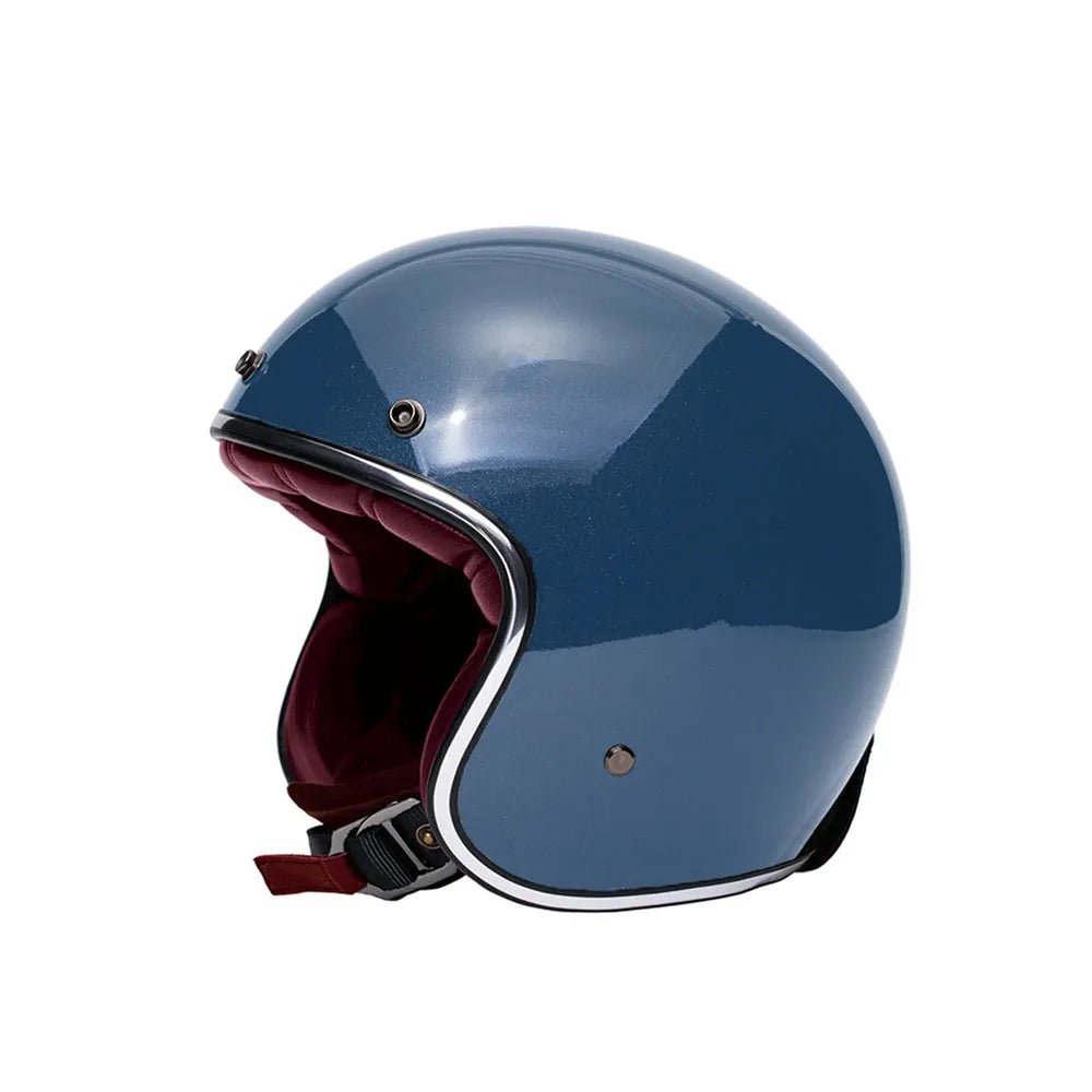 Retro jet motociklistička kaciga – marko klasična plava crvena