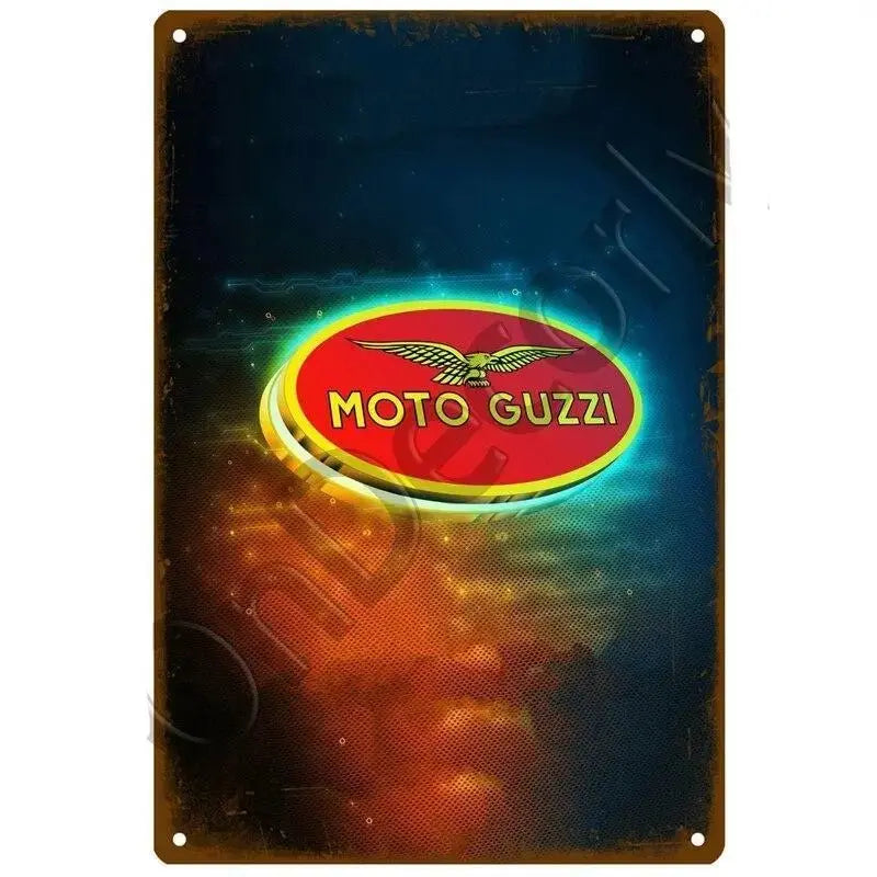 Moto Guzzi metalna ukrasna plocha