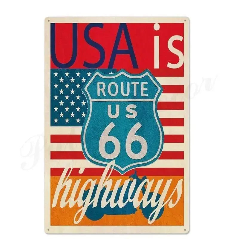Dekorativni metalni znak Route 66