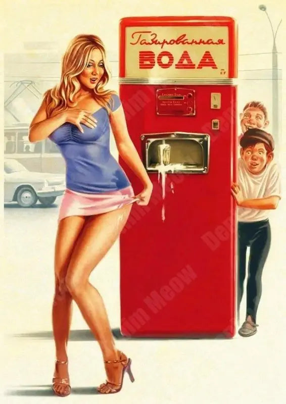 Vintage seksi pin up metalni znak