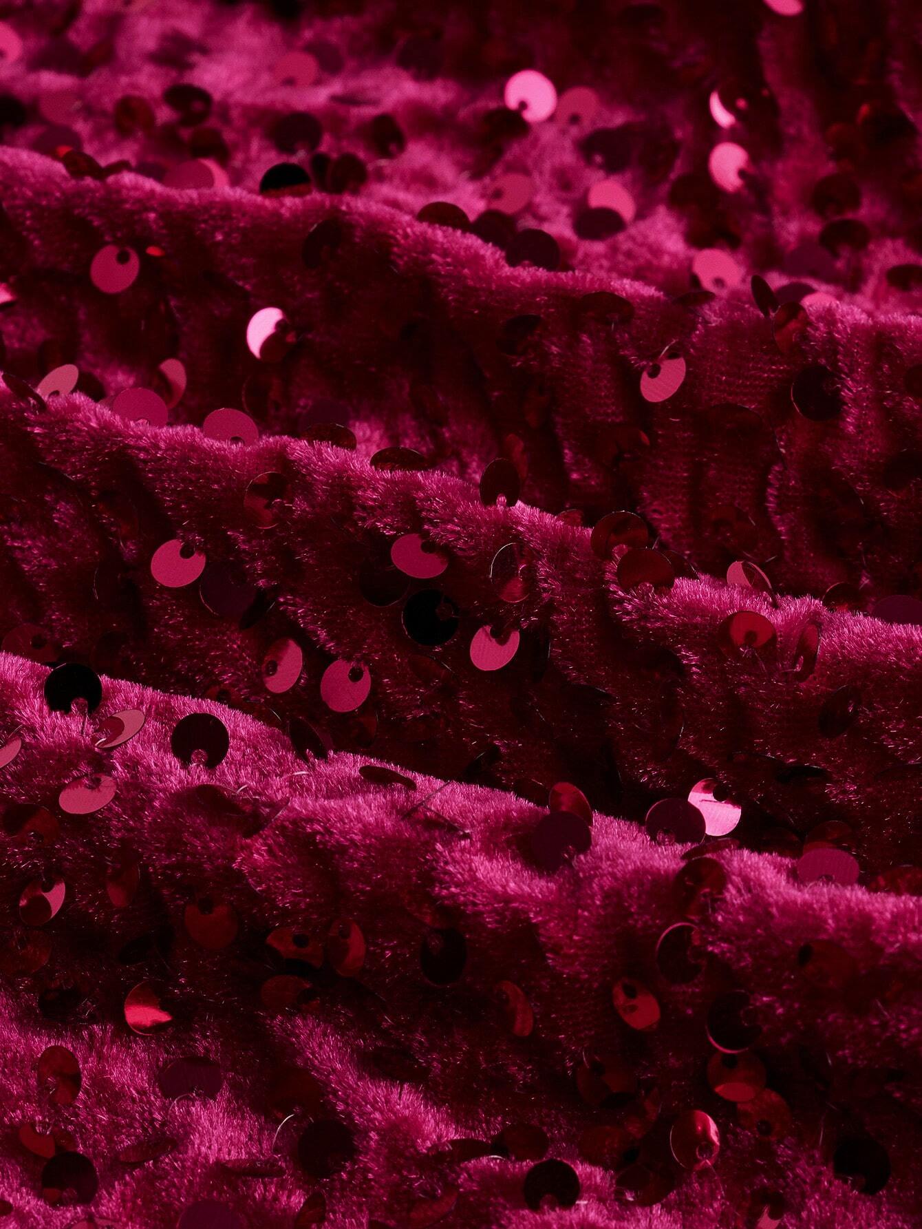 Lyhyt korsetti Hot Pink Black Sequin Tube -iltapuku treffeille