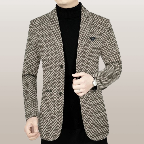 Blazer i old money stil med houndstooth