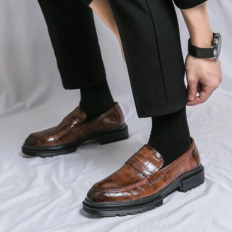 Läderloafers för män i Old money stil