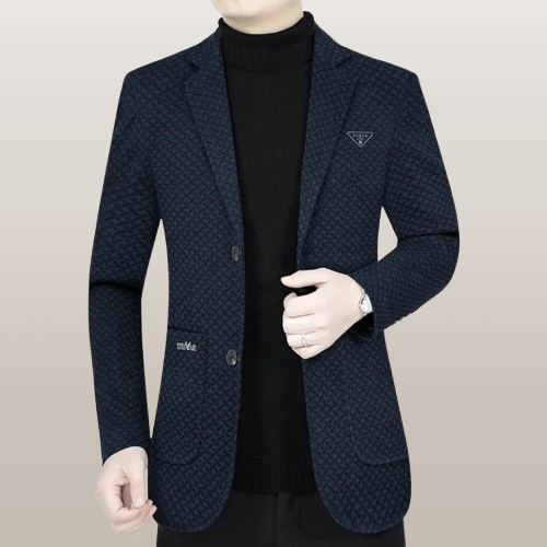 Blazer i old money stil med houndstooth