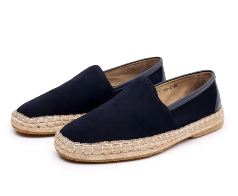 Espadrille i semsket skinn i old money stil