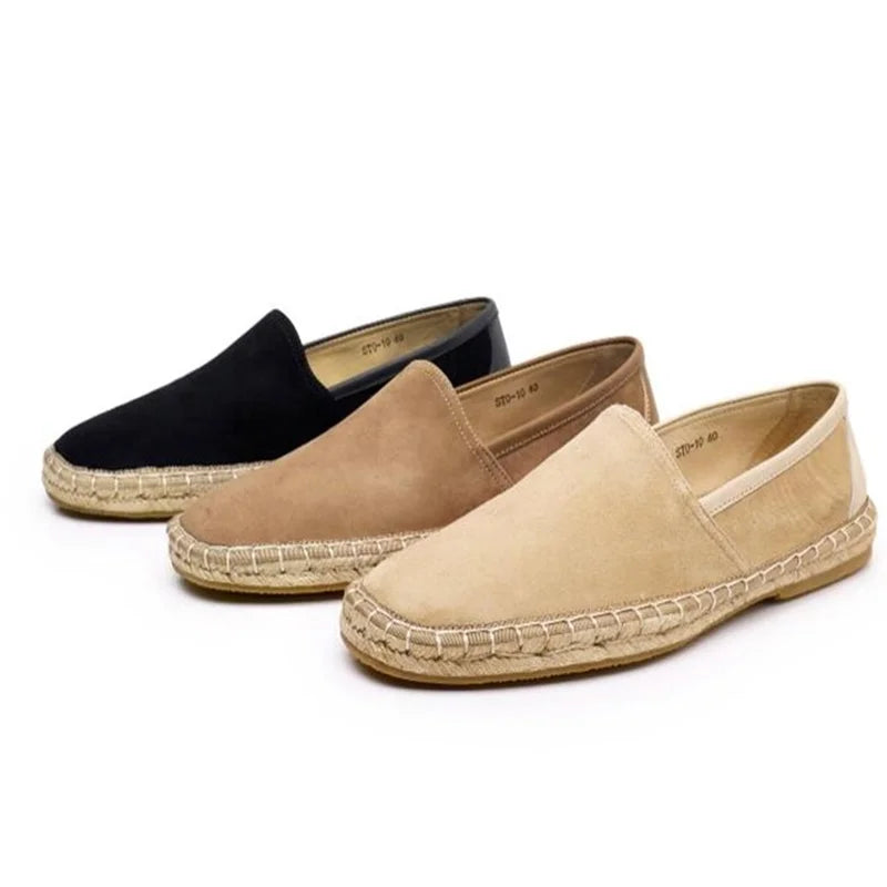 Espadrille i semsket skinn i old money stil