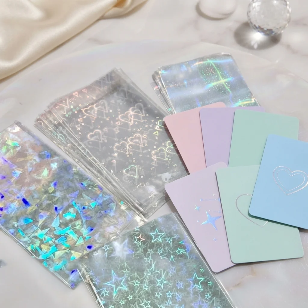 50 holografiske laser-beskyttelseslommer til K-pop-fotokort