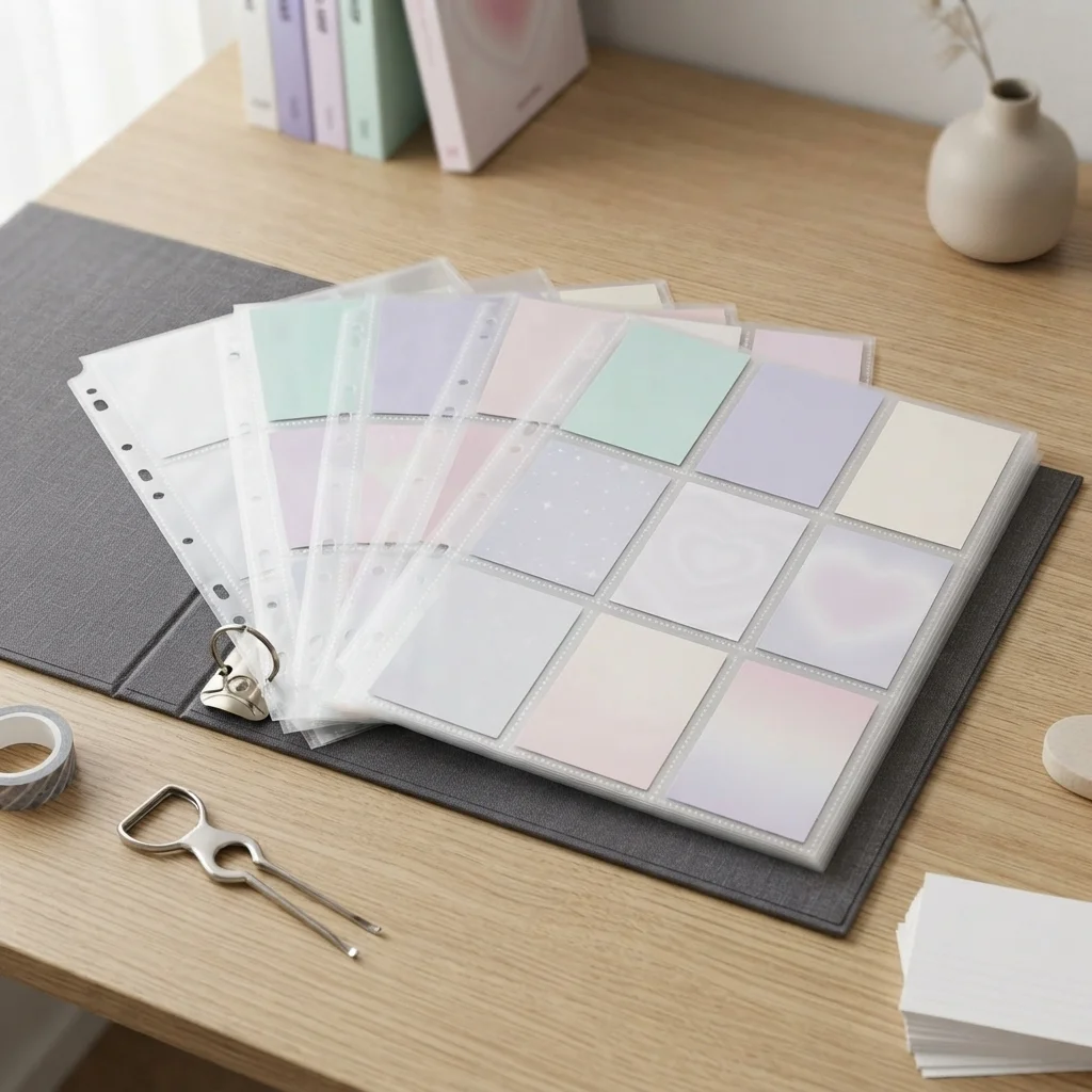 Pakke med 10 gennemsigtige PVC-fri A4-refills til K-pop-samlemappe
