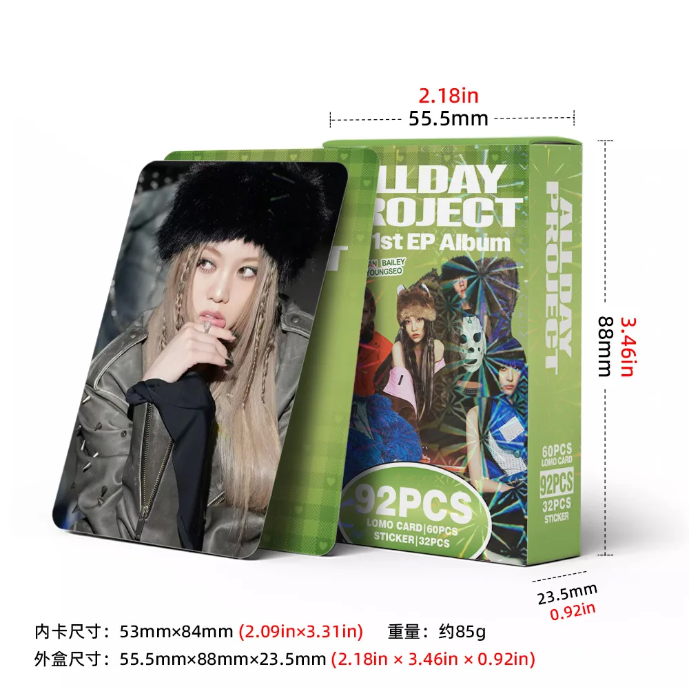 92 K-pop-photocardin ja tarran setti – Uusi albumi ALLDAY PROJECT