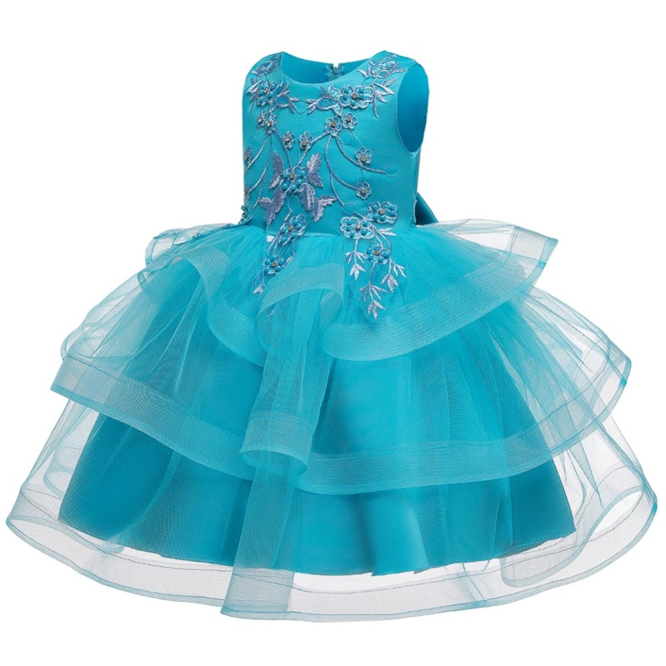 Prinzessin-Kleid Kurz Türkisblau